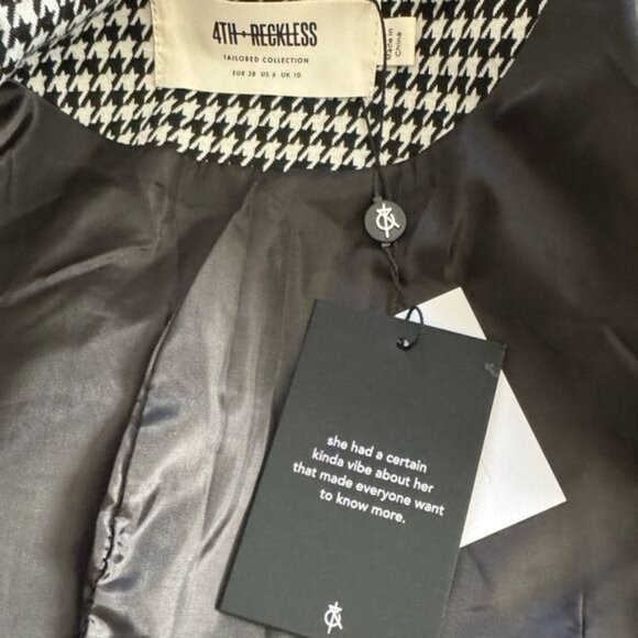 ASOS 4th + Reckless Houndstooth Blazer Size 6 NWT - Picture 10 of 13